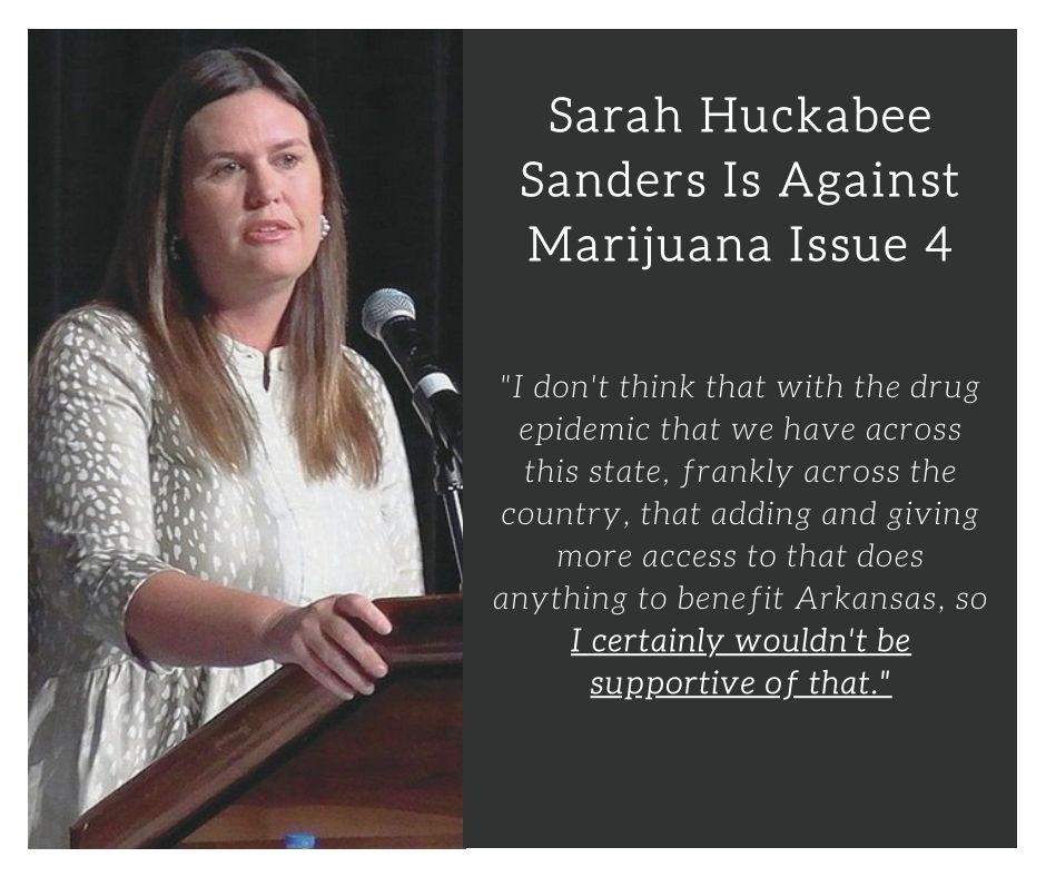 Sarah Huckabee Sanders Issues Statement Against Marijuana Amendment
