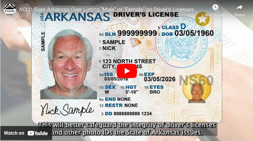 ACLU Sues Arkansas Over Listing “Male” or “Female” on Driver’s Licenses